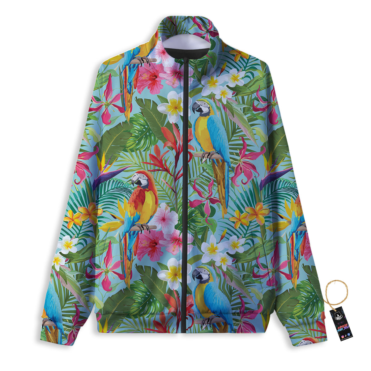 Parrot Tropical Print Pattern Track Jacket-grizzshop