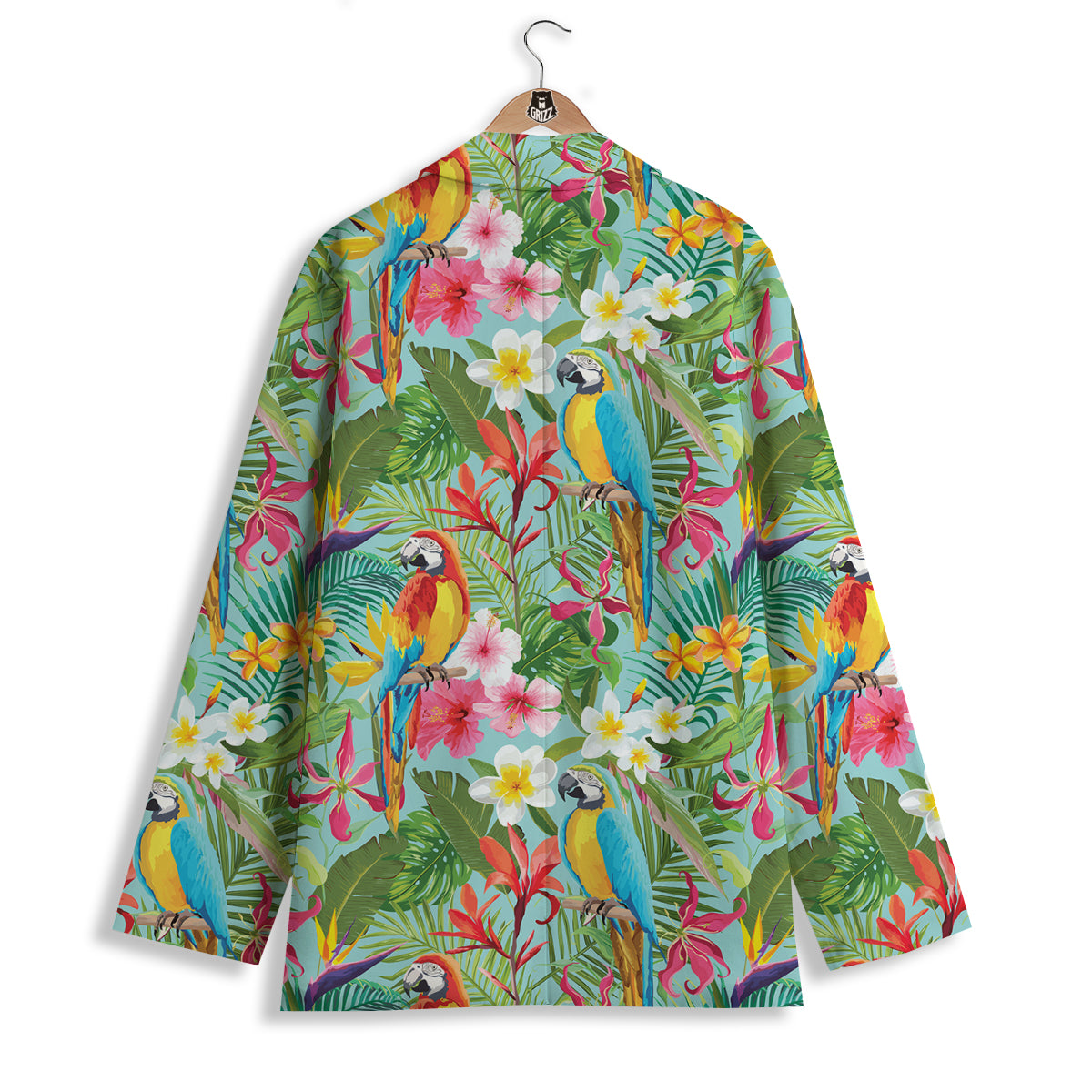 Parrot Tropical Print Pattern Women's Blazer-grizzshop