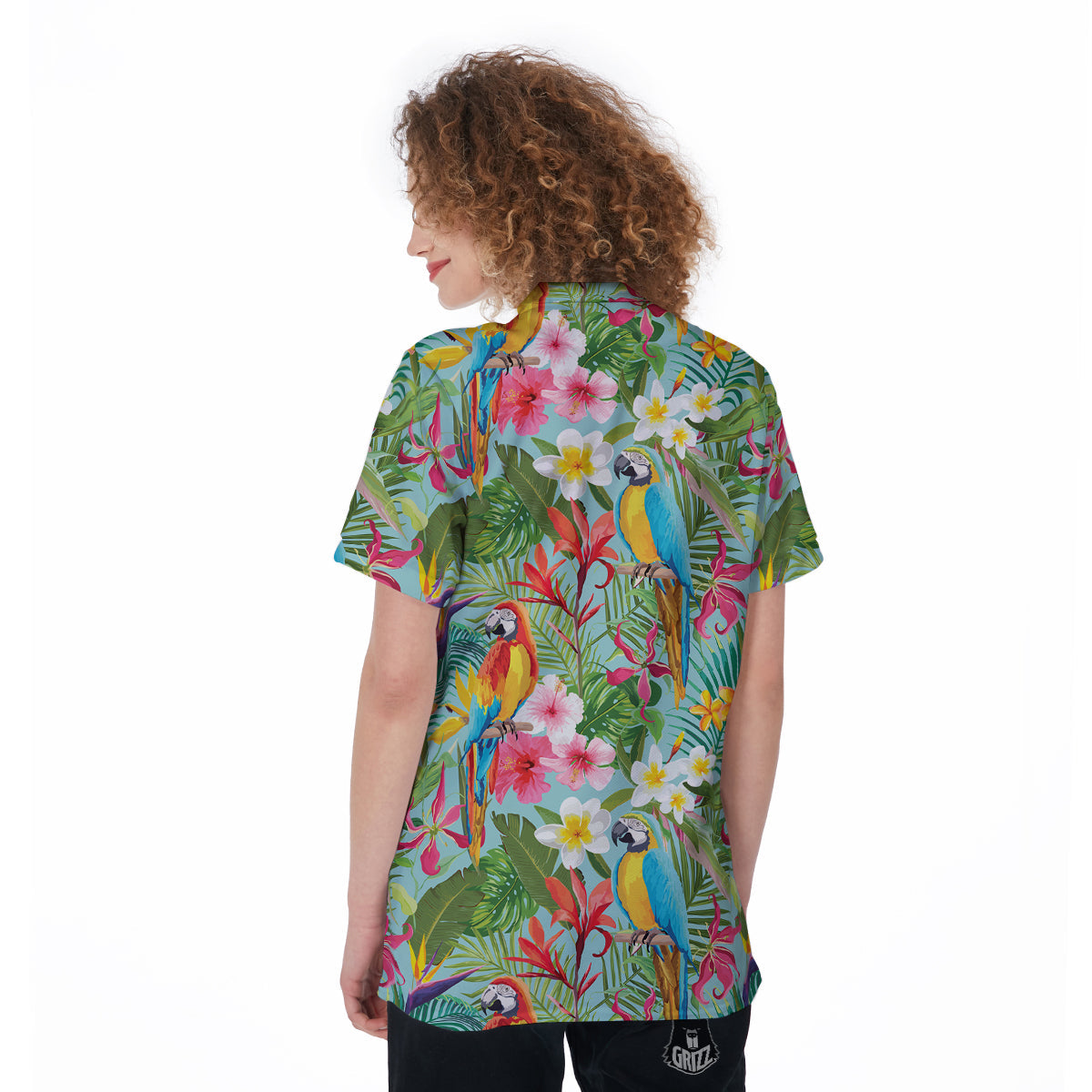 Parrot Tropical Print Pattern Women's Golf Shirts-grizzshop