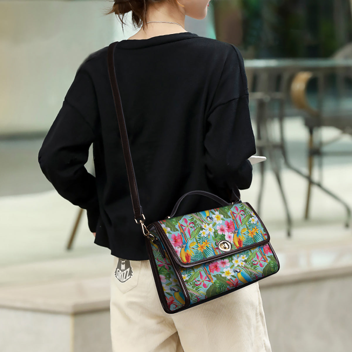Parrot Tropical Print Pattern Women's Satchel Bag-grizzshop