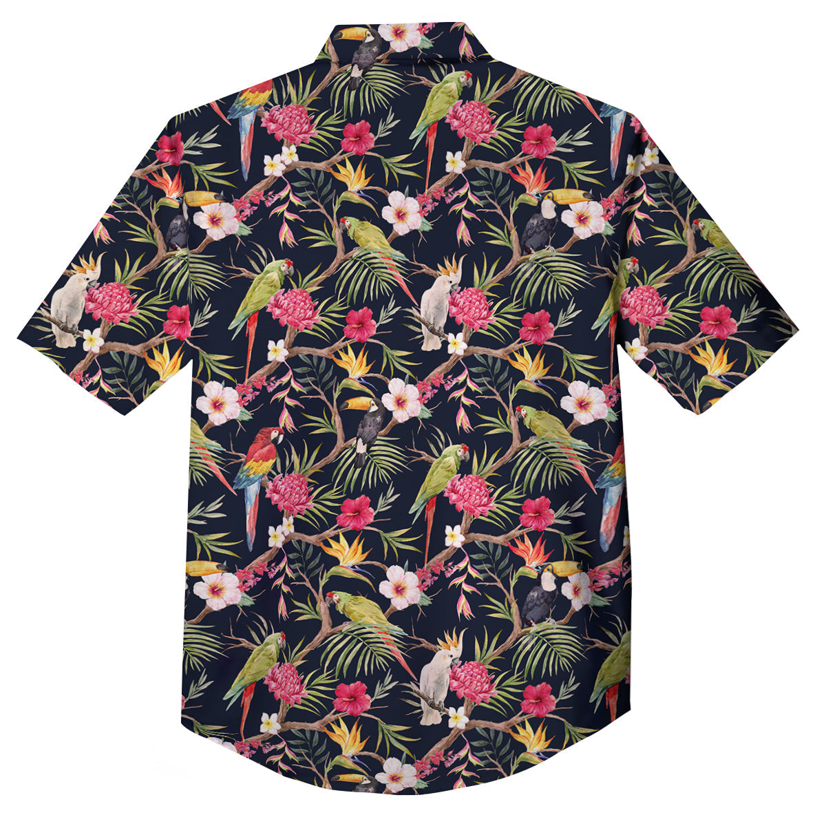 Parrot Watercolor Print Pattern Button Up Shirt-grizzshop
