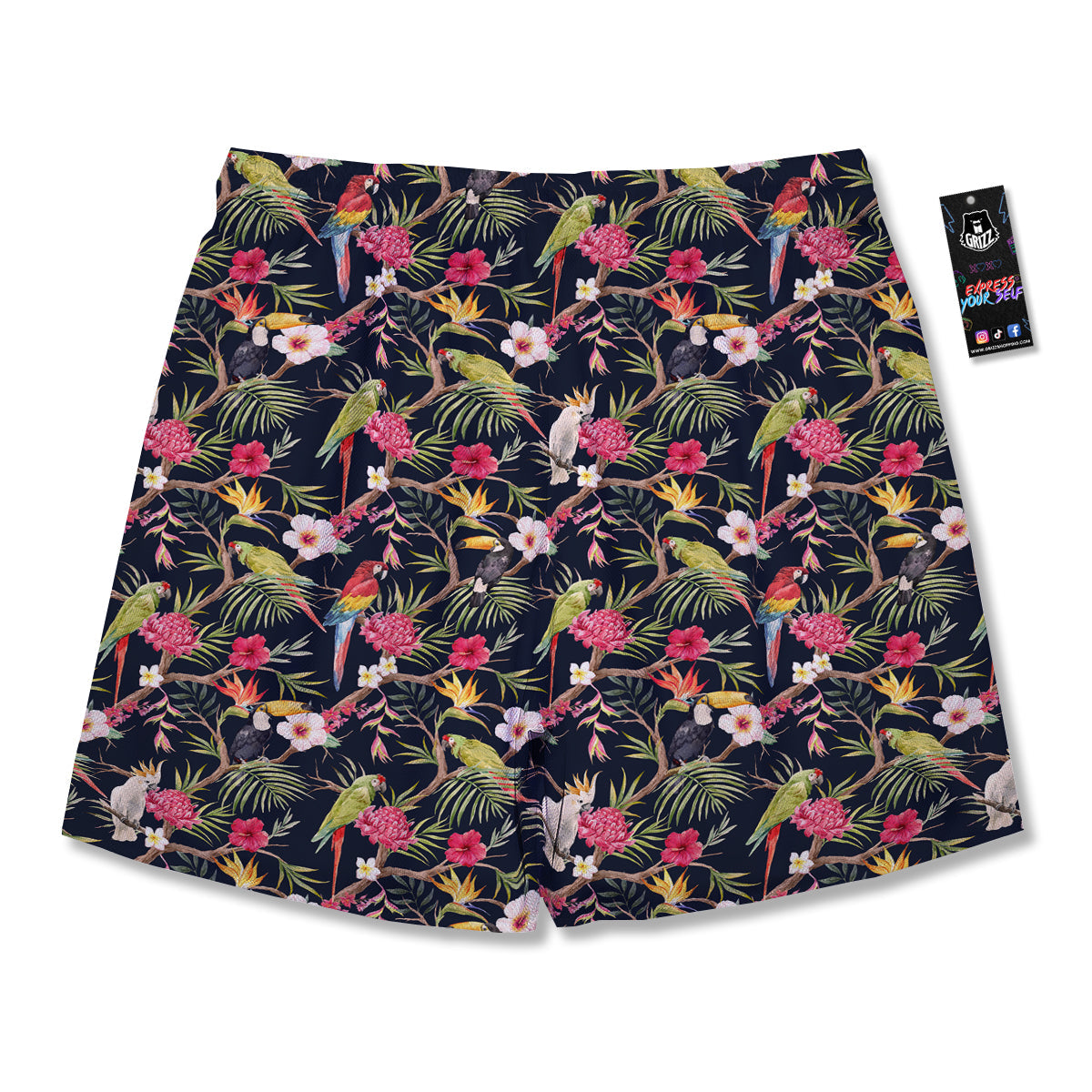 Parrot Watercolor Print Pattern Men's Running Shorts-grizzshop