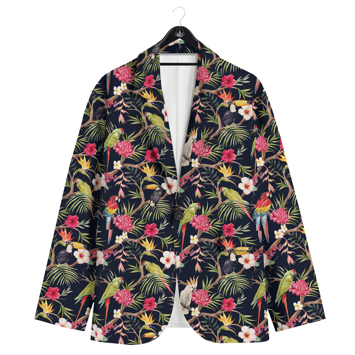 Parrot Watercolor Print Pattern Men's Sport Coat-grizzshop