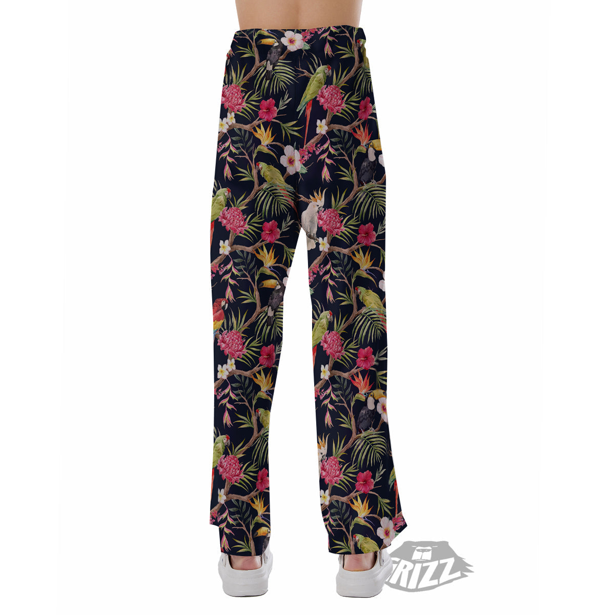 Parrot Watercolor Print Pattern Pajama Pants-grizzshop