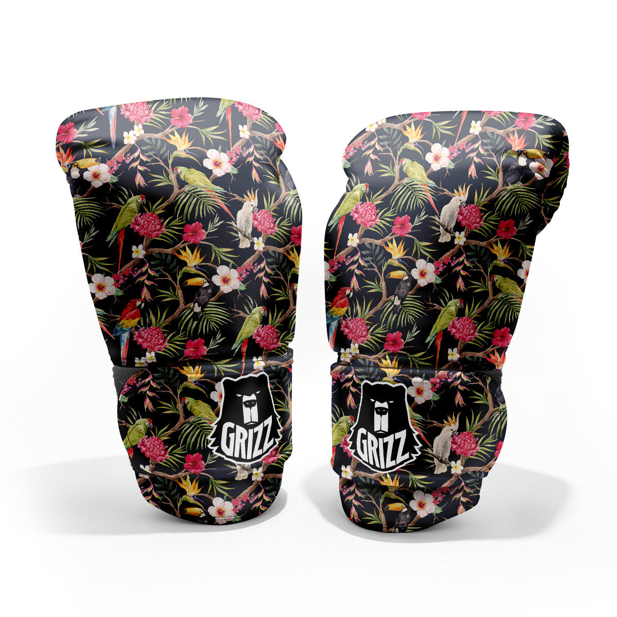 Parrot Watercolor Print Pattern Pro Boxing Glove