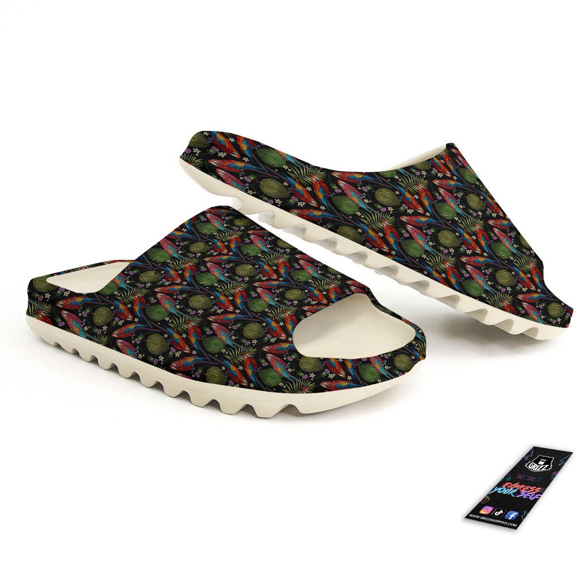 Parrot Embroidery Print Pattern Sandals-grizzshop