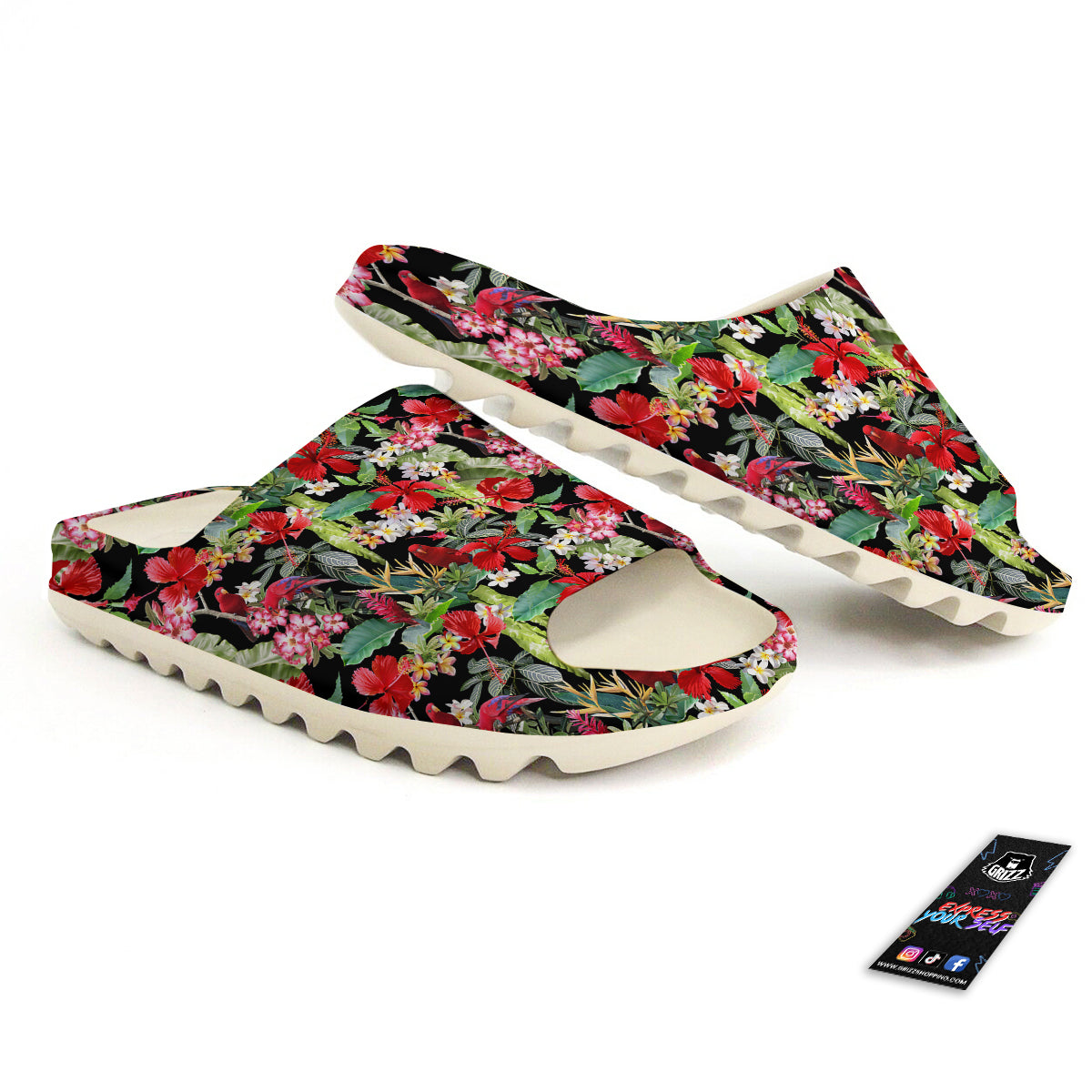 Parrot Hawaiian Tropical Print Pattern Sandals-grizzshop