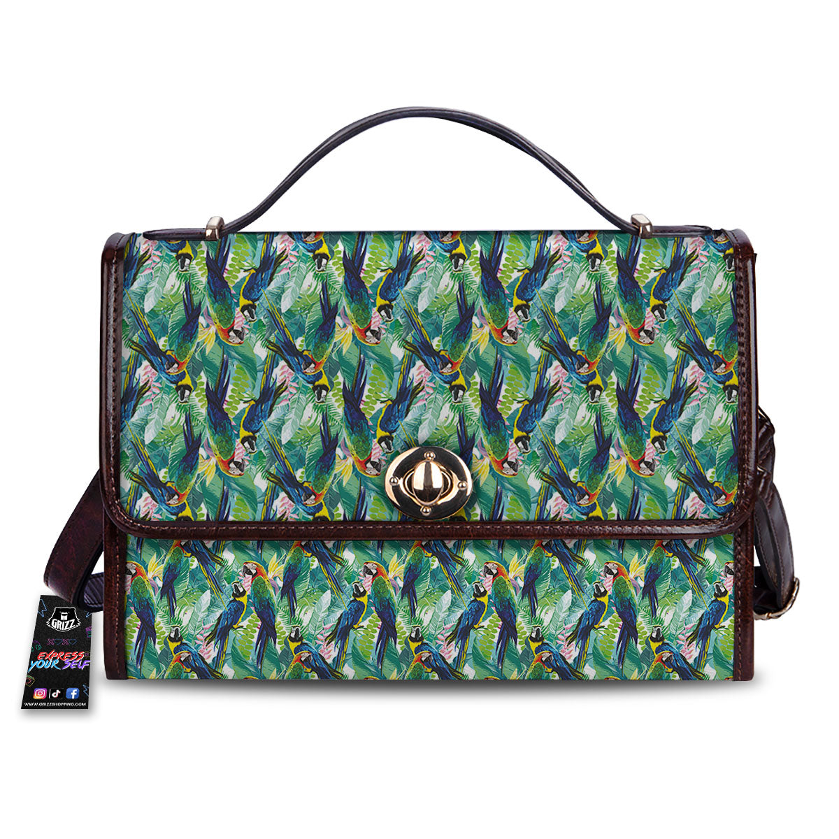 Parrot Macaw Print Pattern Women's Satchel Bag