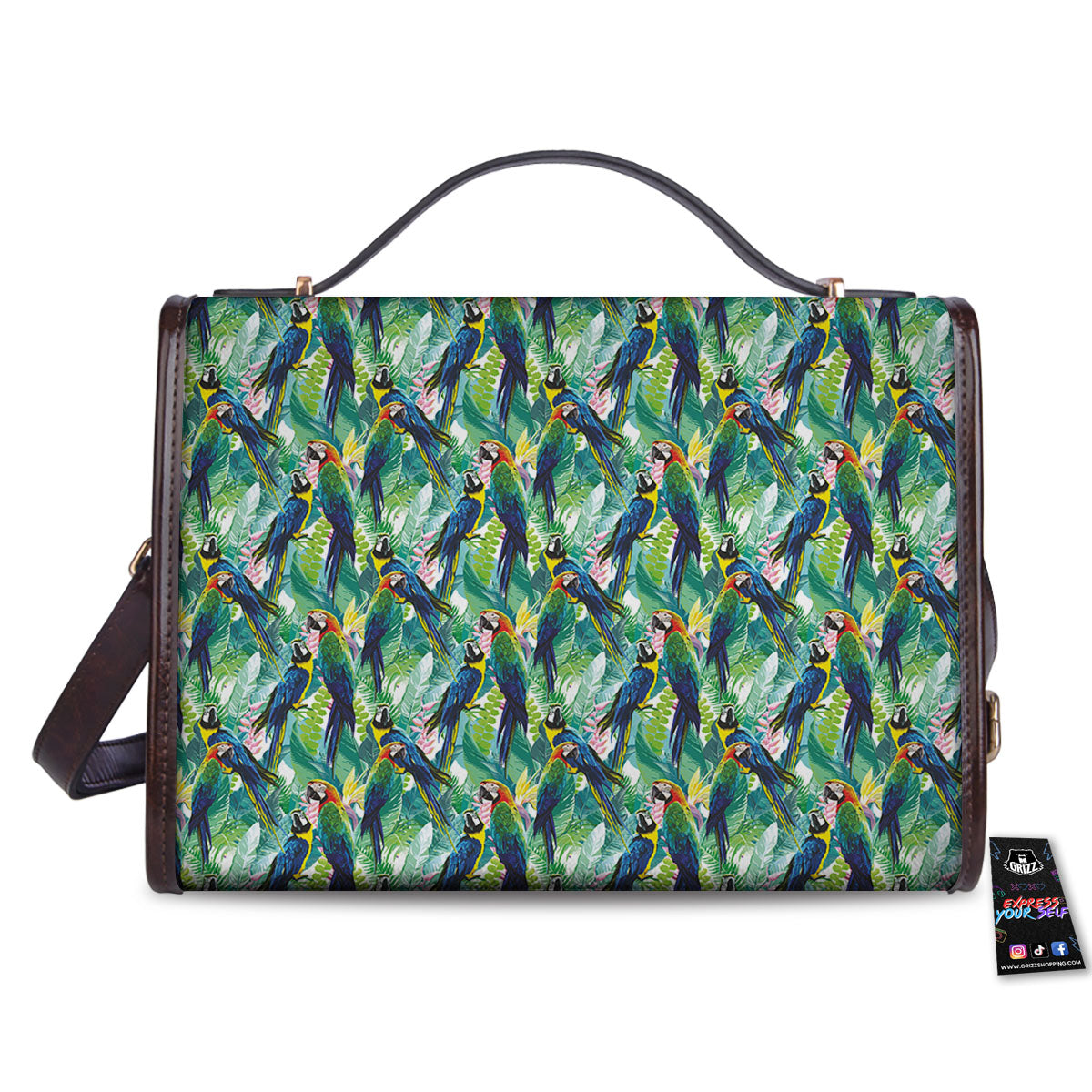Parrot Macaw Print Pattern Women's Satchel Bag