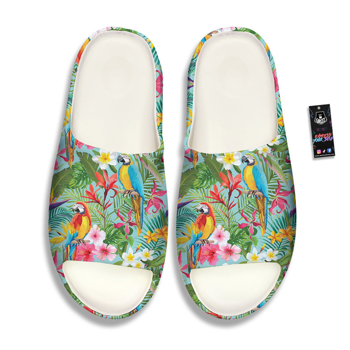 Parrot Tropical Print Pattern Sandals-grizzshop