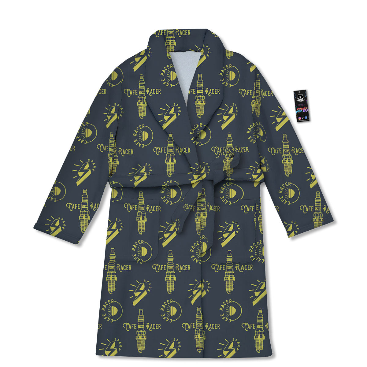 Parts Motorcycle Print Pattern Bathrobe-grizzshop