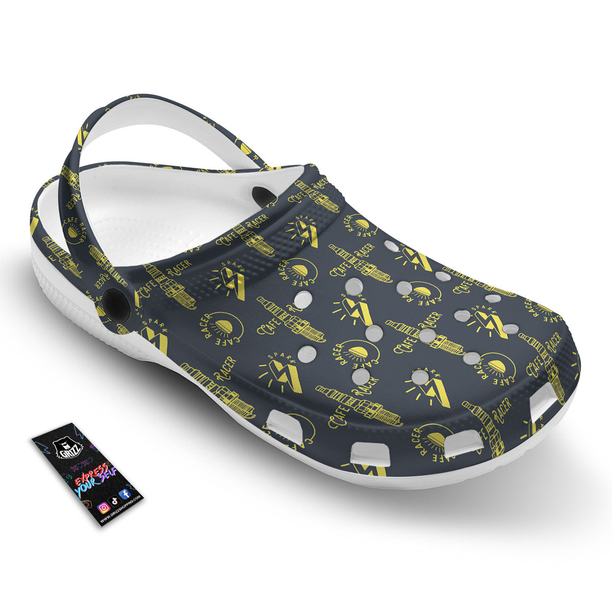 Parts Motorcycle Print Pattern Clog-grizzshop