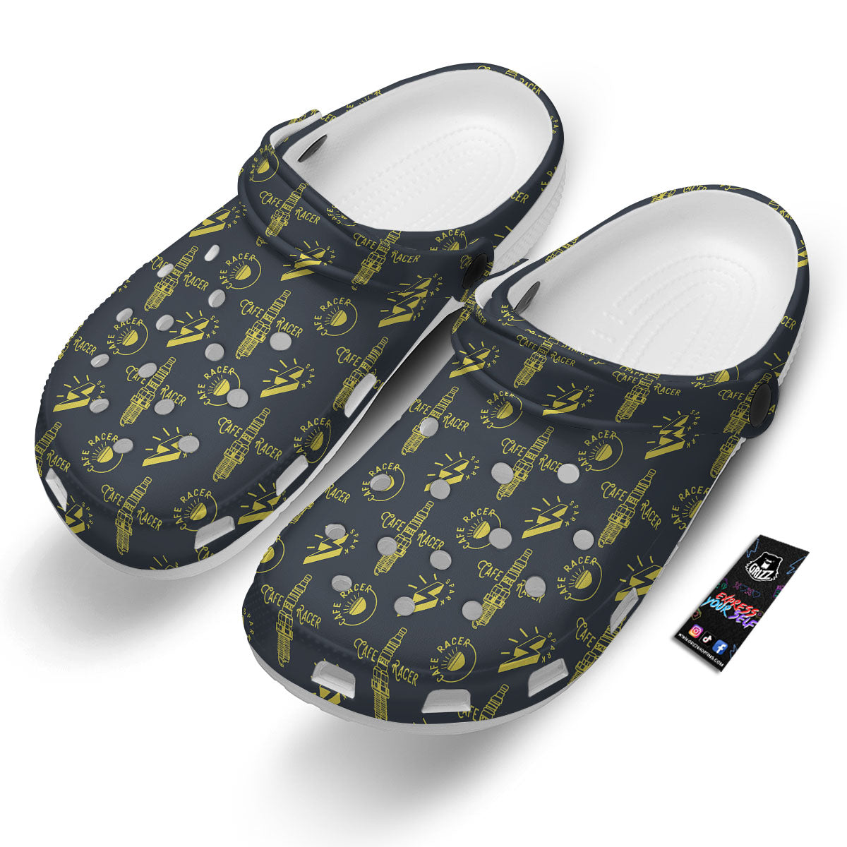 Parts Motorcycle Print Pattern Clog-grizzshop