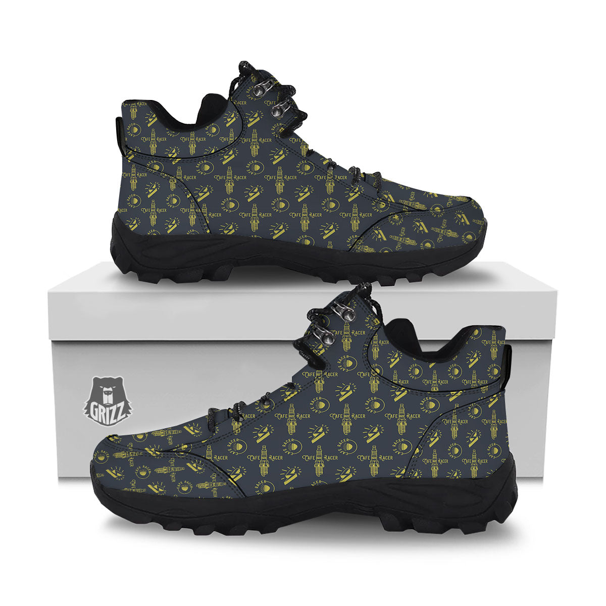Parts Motorcycle Print Pattern Hiking Shoes-grizzshop