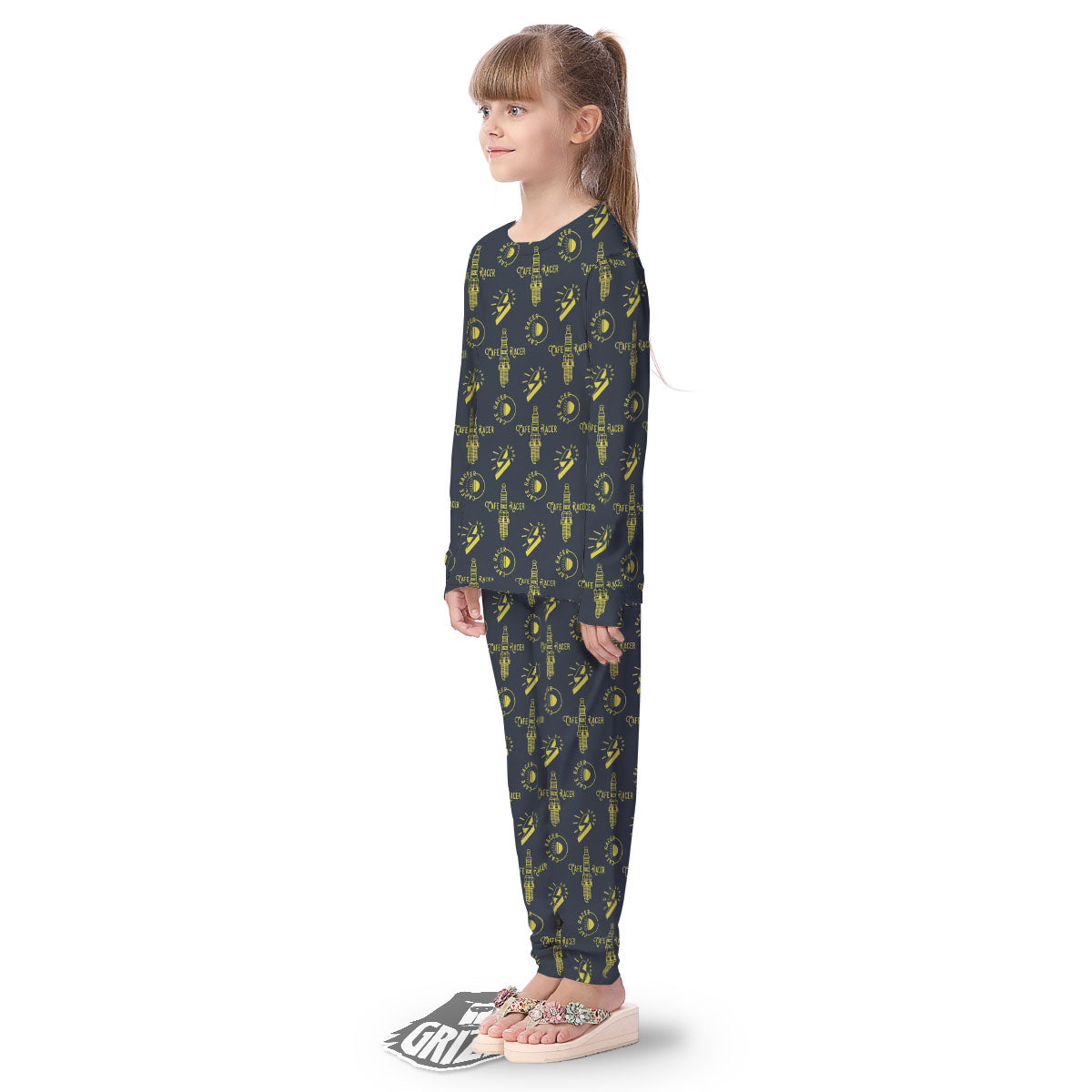 Parts Motorcycle Print Pattern Kid's Pajamas-grizzshop