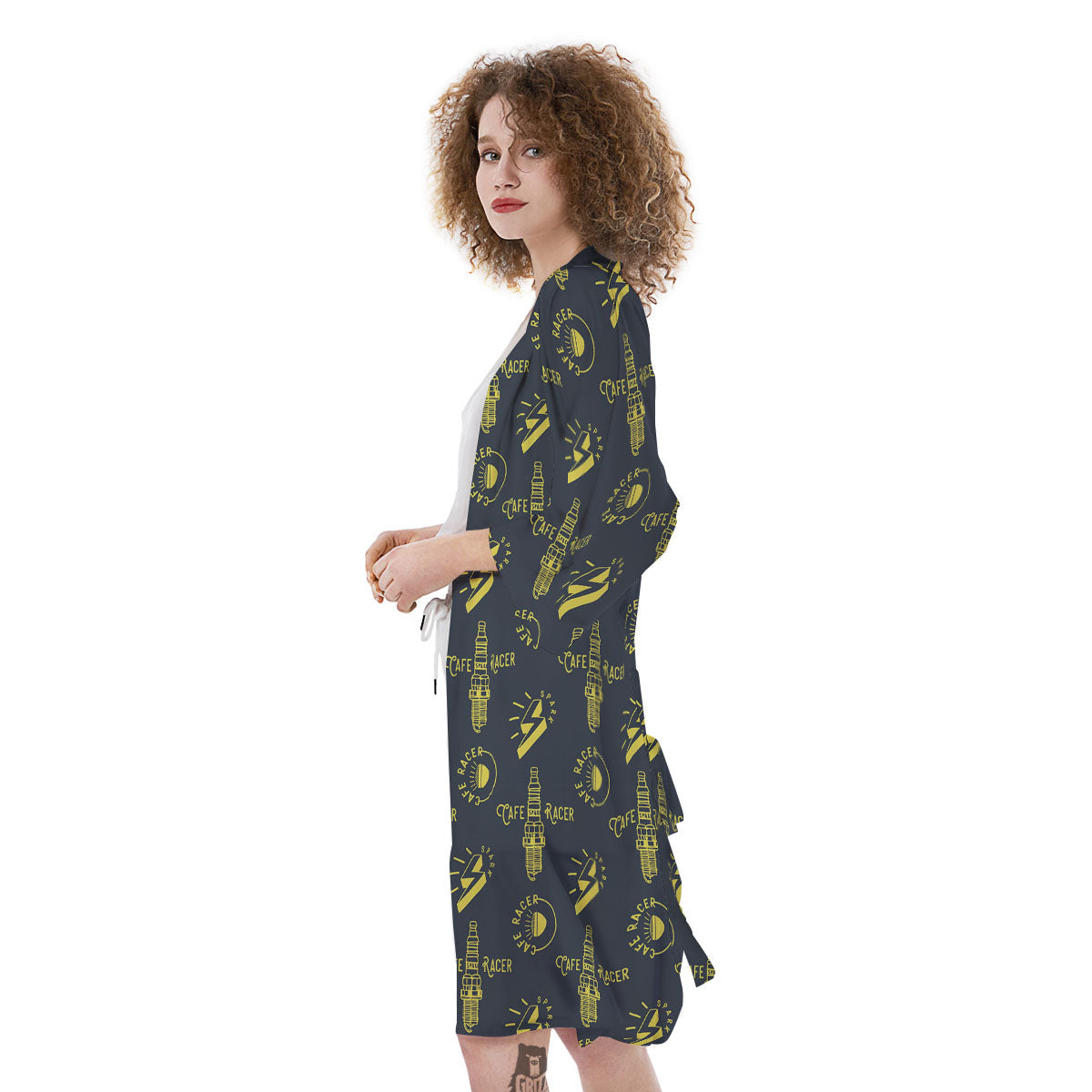 Parts Motorcycle Print Pattern Kimono-grizzshop