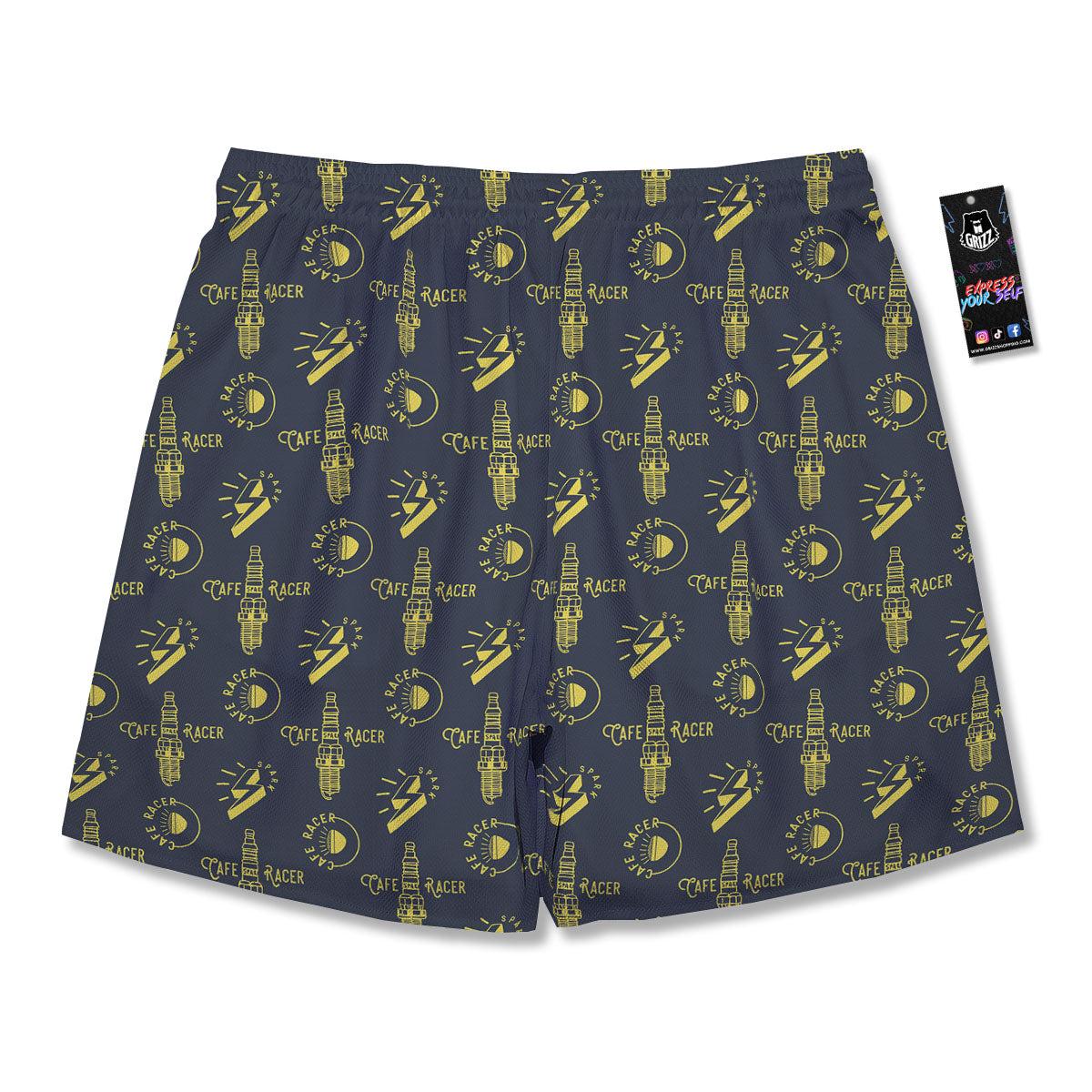 Parts Motorcycle Print Pattern Men's Running Shorts-grizzshop