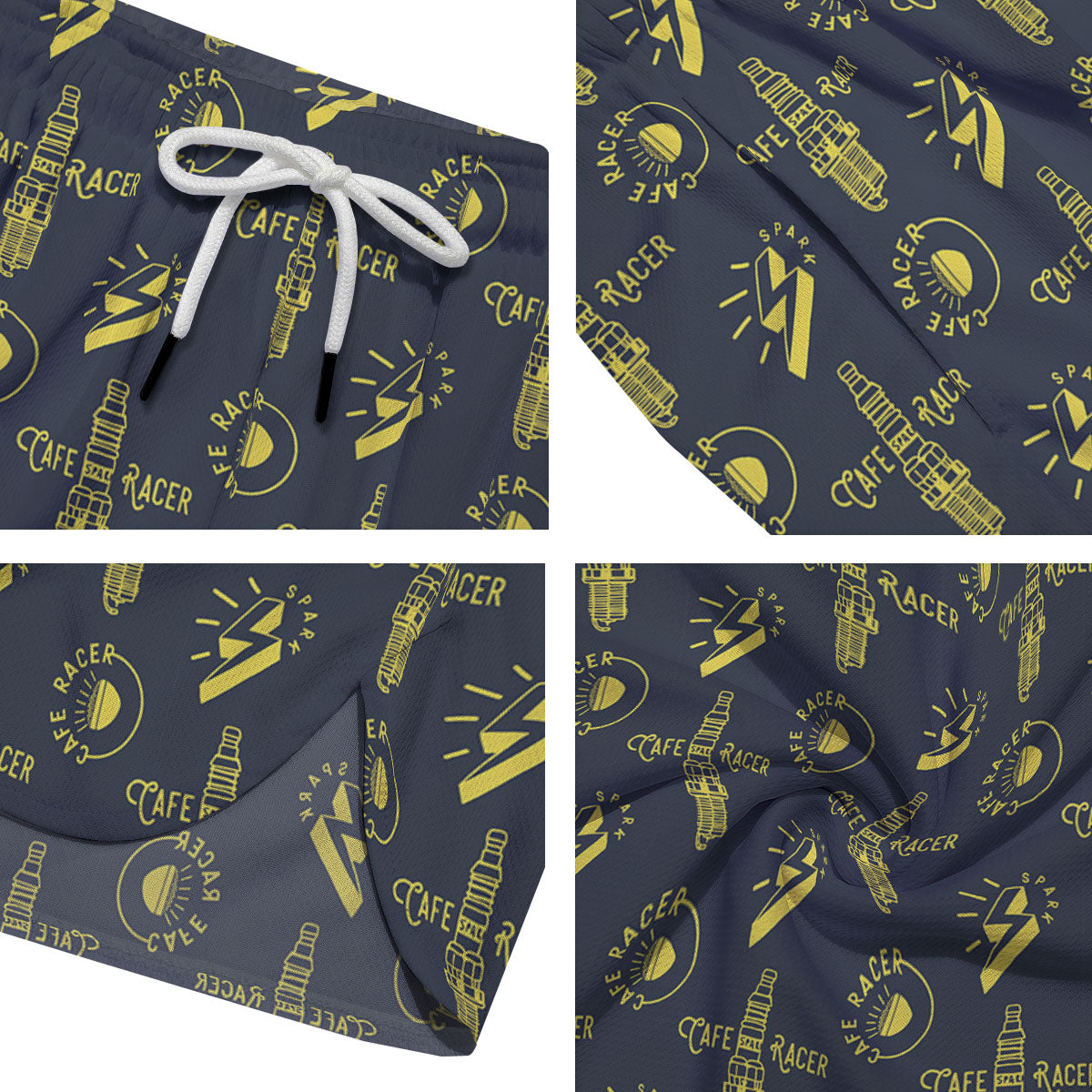Parts Motorcycle Print Pattern Men's Running Shorts-grizzshop