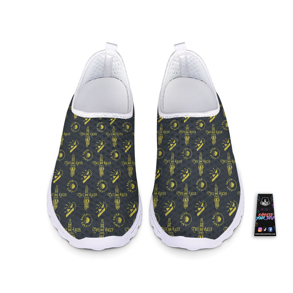 Parts Motorcycle Print Pattern Nurse Shoes-grizzshop