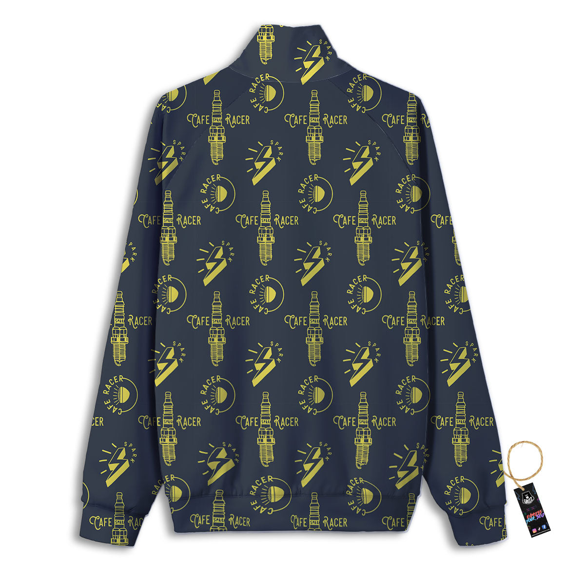 Parts Motorcycle Print Pattern Track Jacket-grizzshop