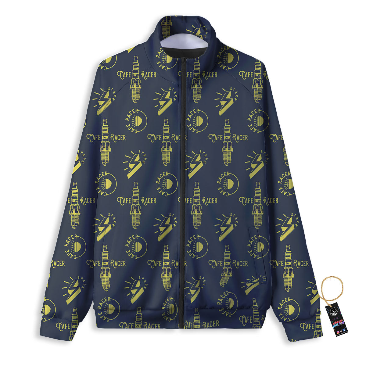 Parts Motorcycle Print Pattern Track Jacket-grizzshop