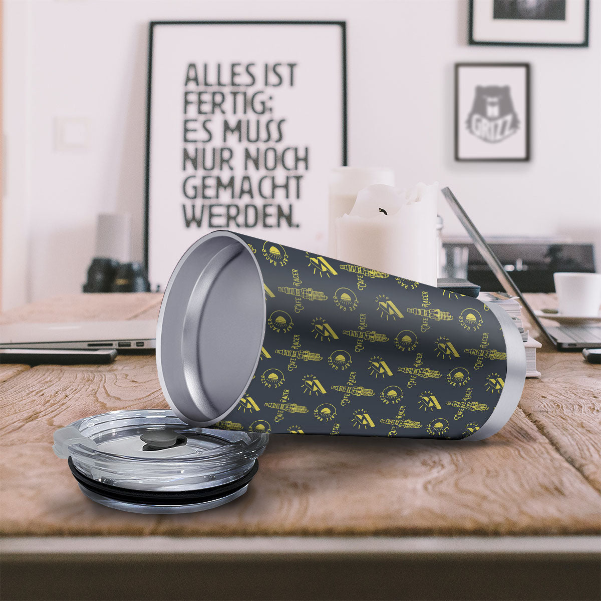 Parts Motorcycle Print Pattern Tumbler-grizzshop