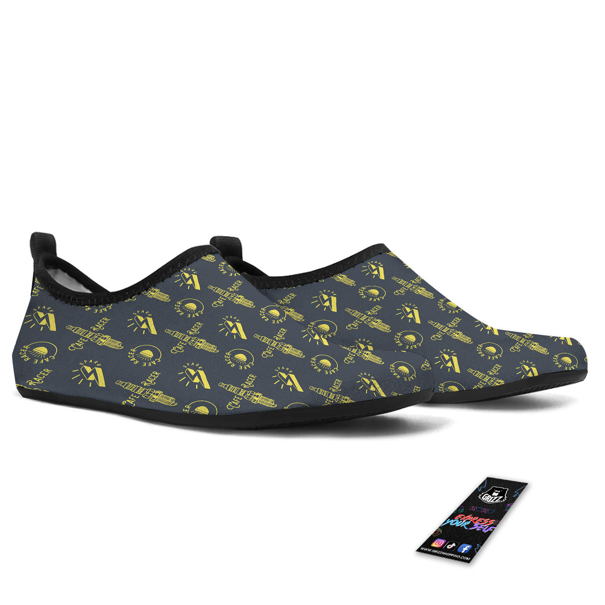 Parts Motorcycle Print Pattern Water Shoes-grizzshop