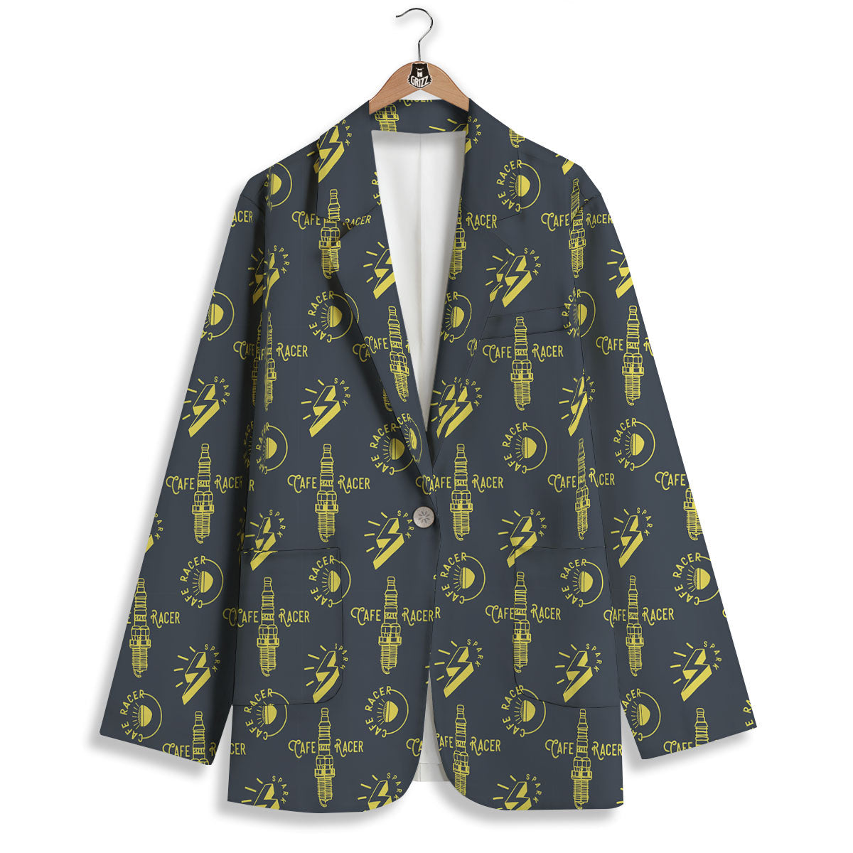 Parts Motorcycle Print Pattern Women's Blazer-grizzshop