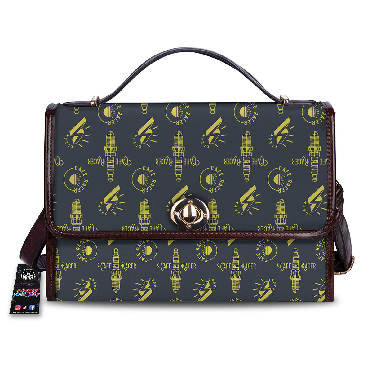 Parts Motorcycle Print Pattern Women's Satchel Bag