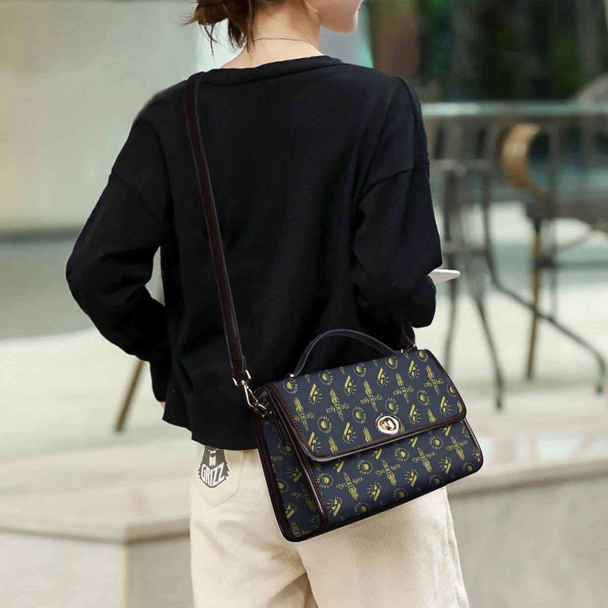 Parts Motorcycle Print Pattern Women's Satchel Bag