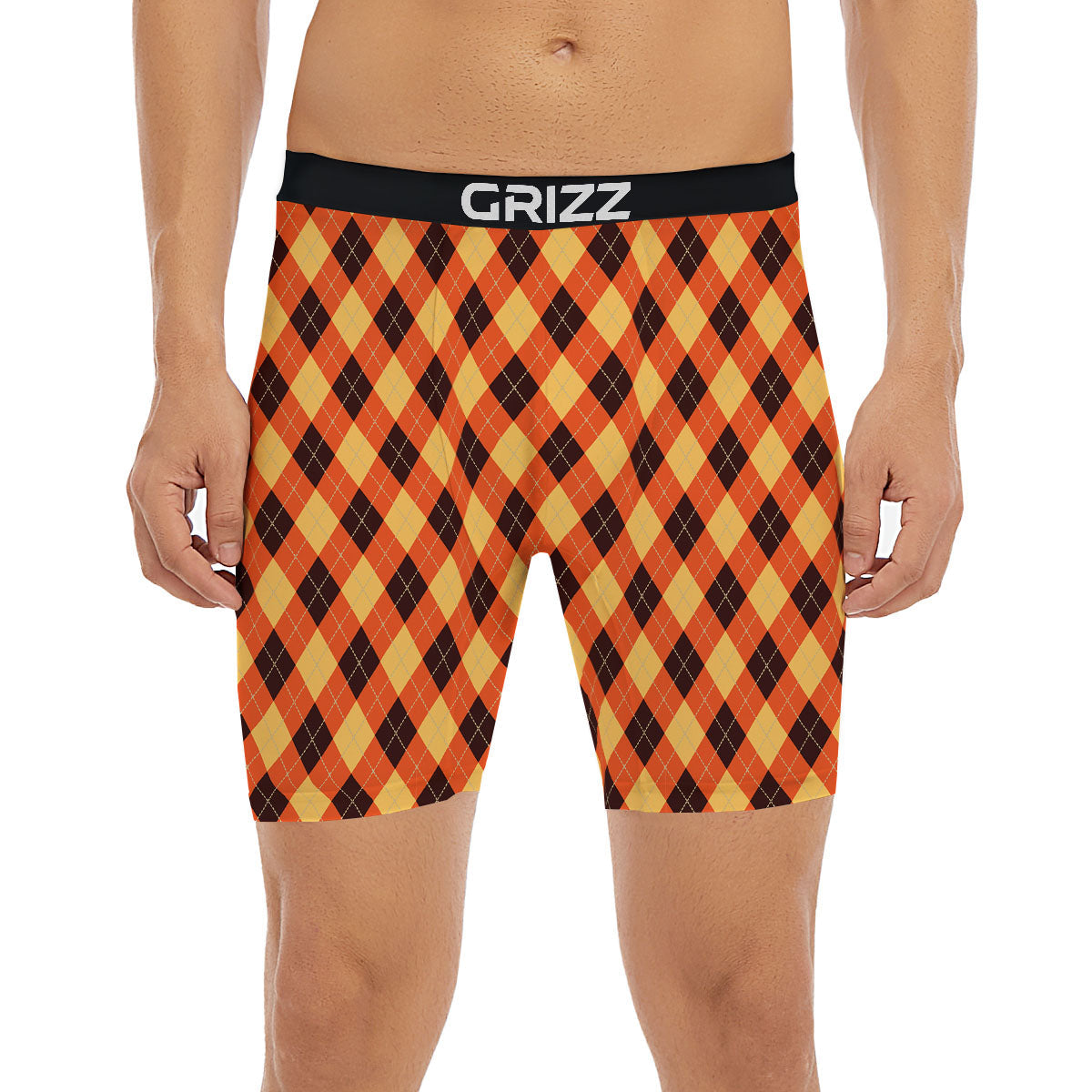 Party Argyle Halloween Print Pattern Boxer Briefs-grizzshop