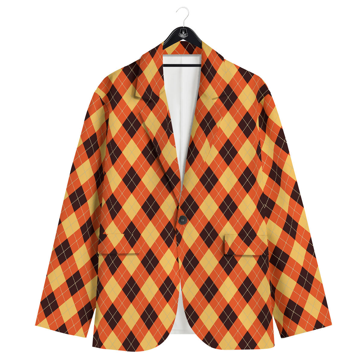 Party Argyle Halloween Print Pattern Men's Sport Coat-grizzshop