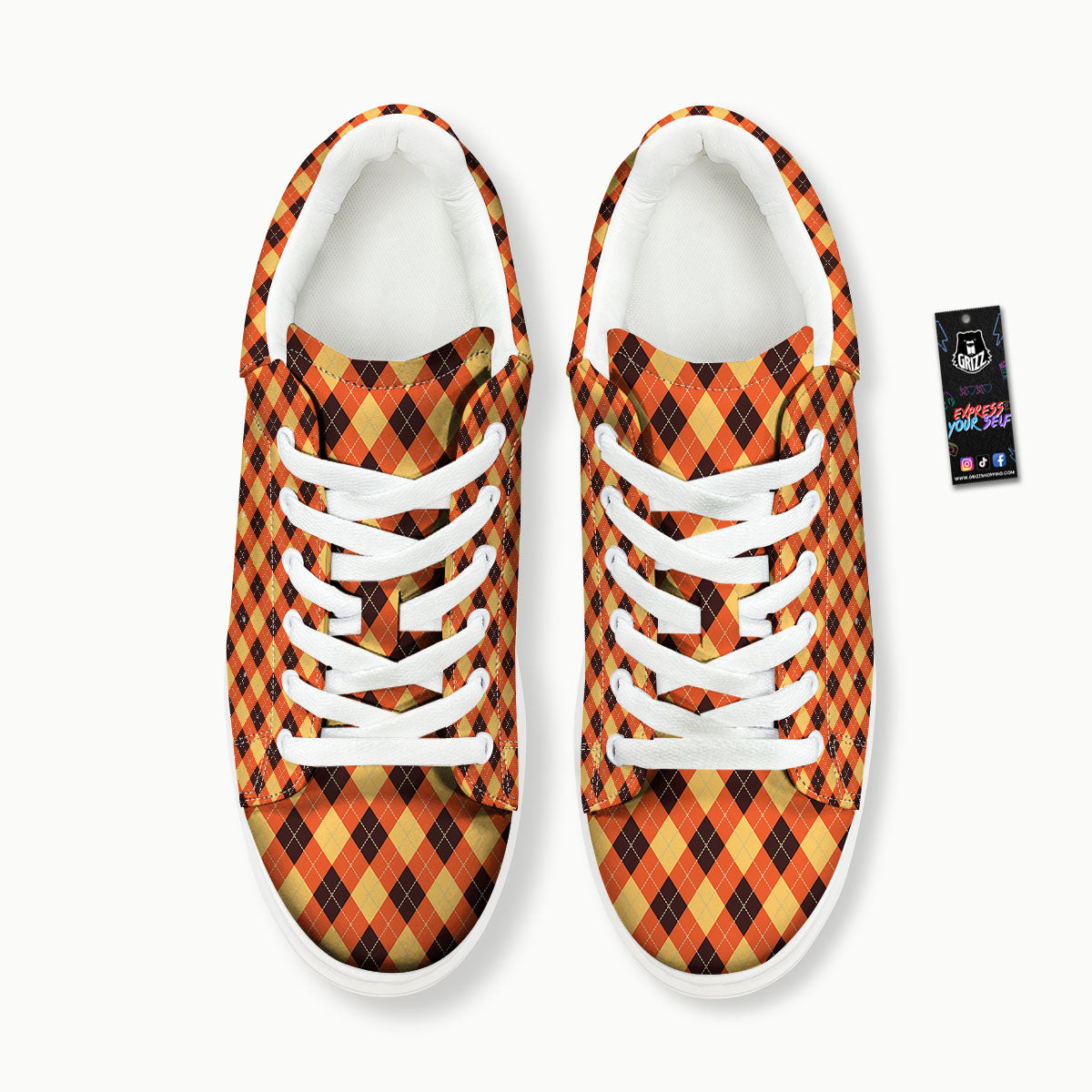 Party Argyle Halloween Print Pattern Platform Shoes-grizzshop