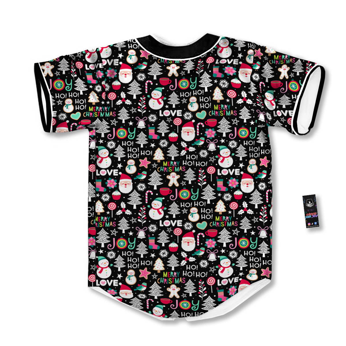 Party Elements Christmas Print Pattern Baseball Jersey-grizzshop