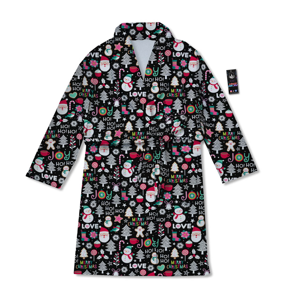 Party Elements Christmas Print Pattern Bathrobe-grizzshop