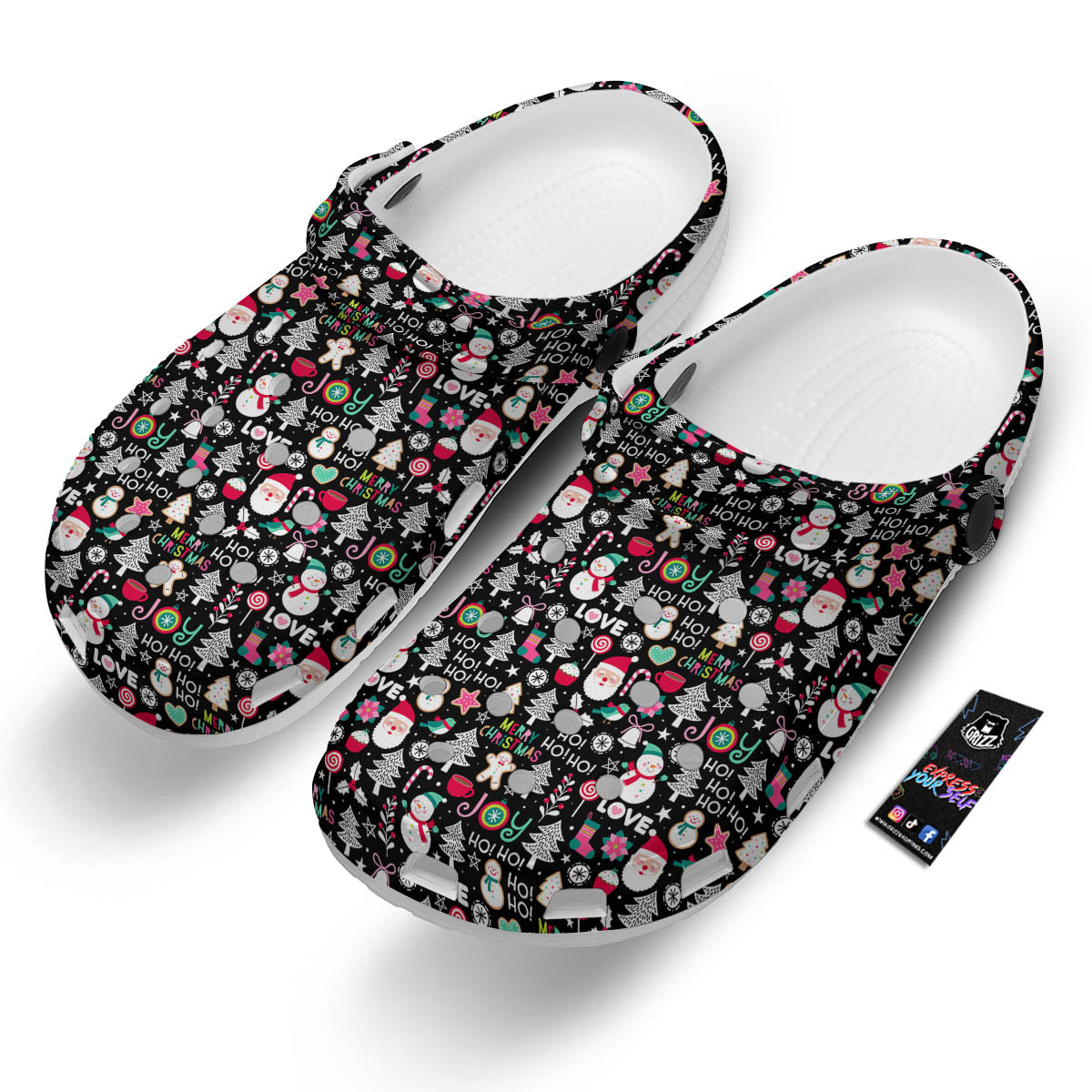 Party Elements Christmas Print Pattern Clog-grizzshop