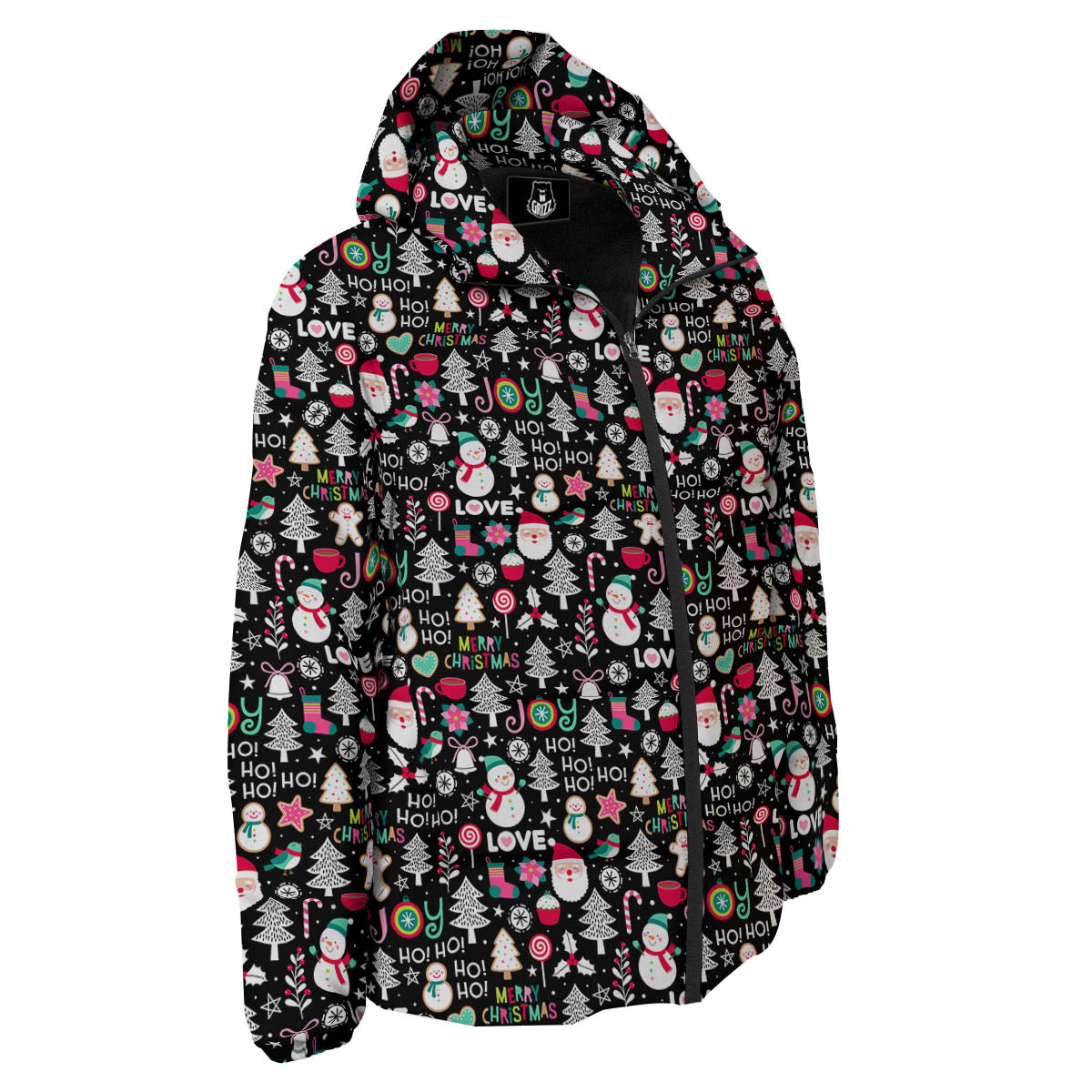 Party Elements Christmas Print Pattern Down Jacket-grizzshop