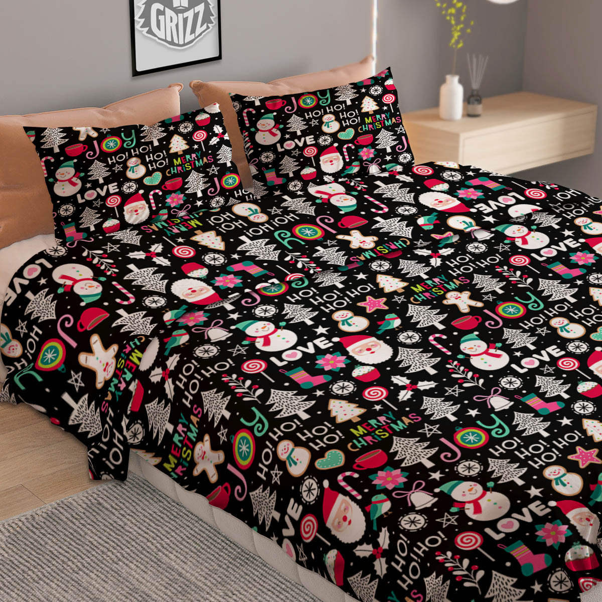Ninja Cute Print Pattern Duvet Cover Bedding Set