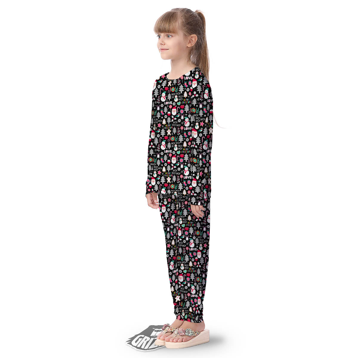 Party Elements Christmas Print Pattern Kid's Pajamas-grizzshop