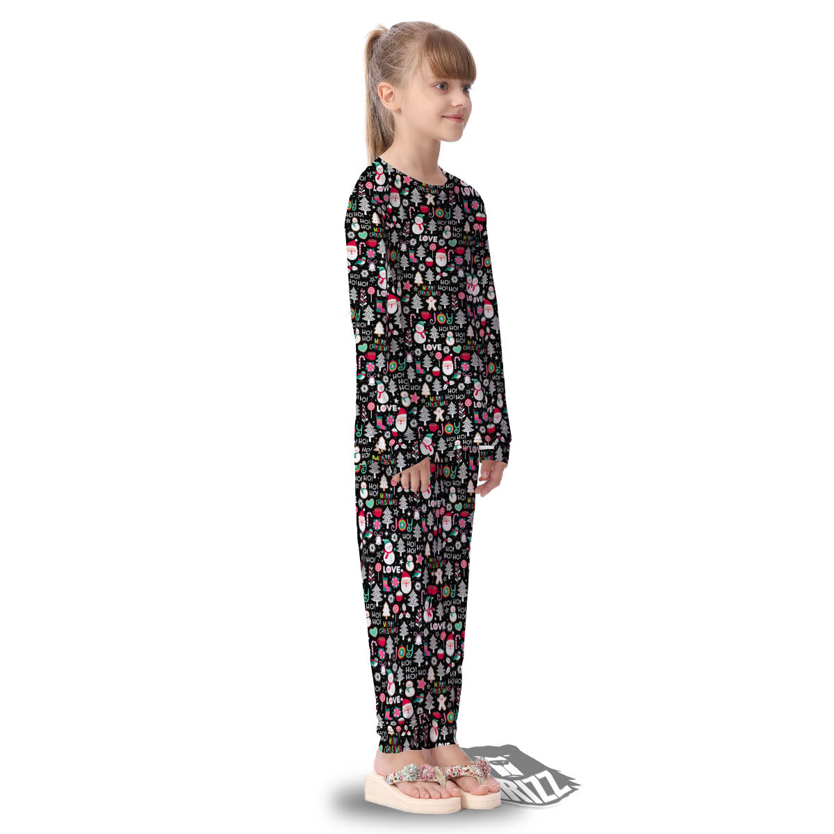 Party Elements Christmas Print Pattern Kid's Pajamas-grizzshop