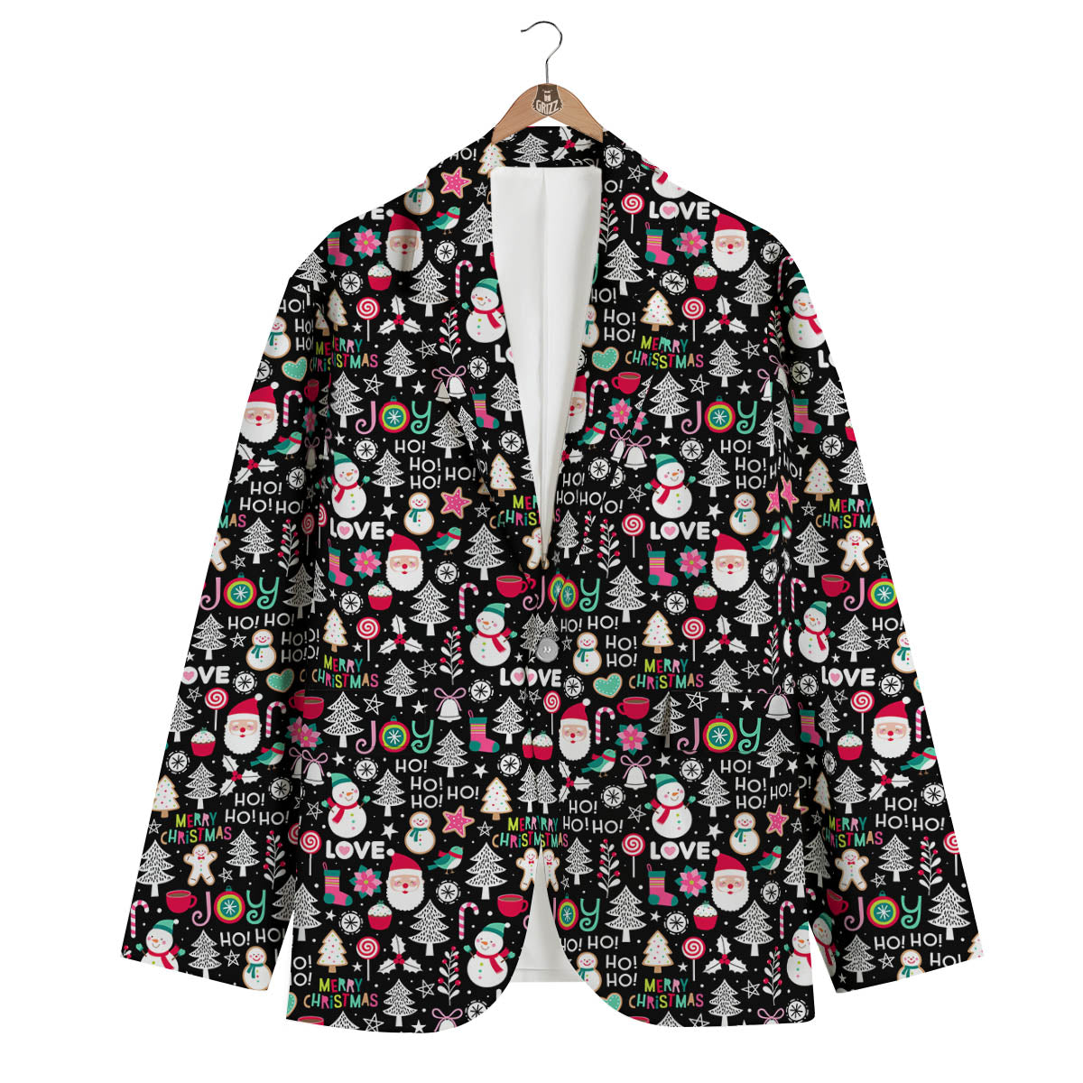 Party Elements Christmas Print Pattern Men's Blazer-grizzshop