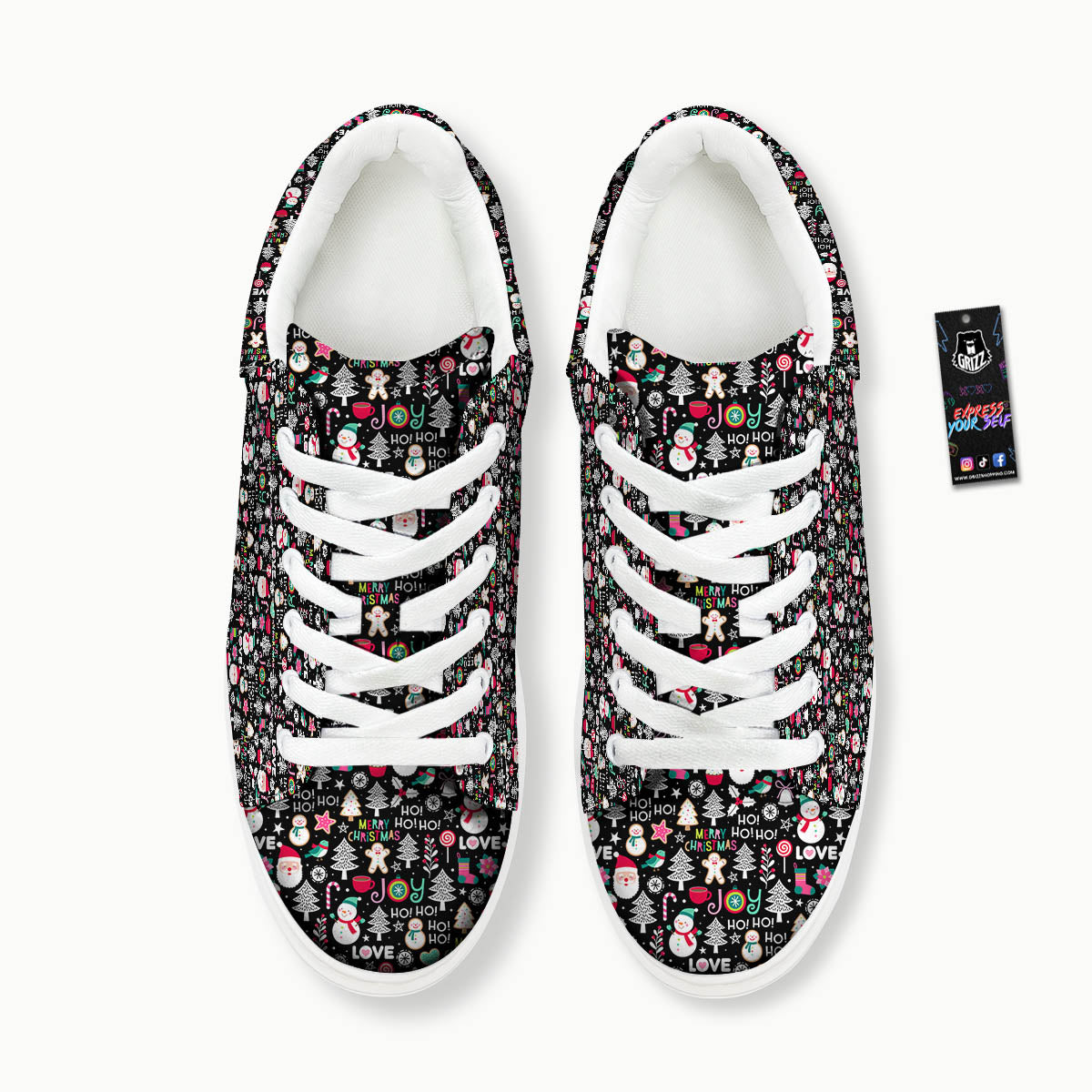 Party Elements Christmas Print Pattern Platform Shoes-grizzshop