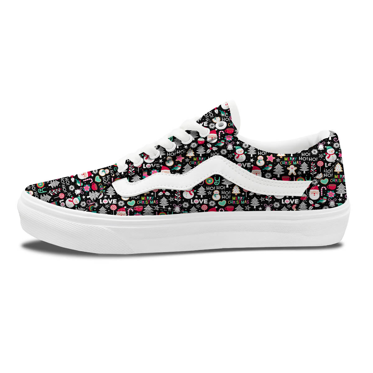 Party Elements Christmas Print Pattern Skate Shoes-grizzshop