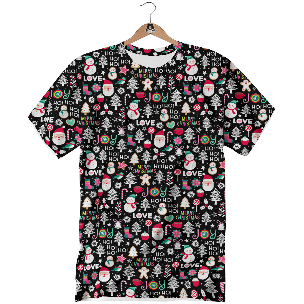 Party Elements Christmas Print Pattern T-Shirt-grizzshop