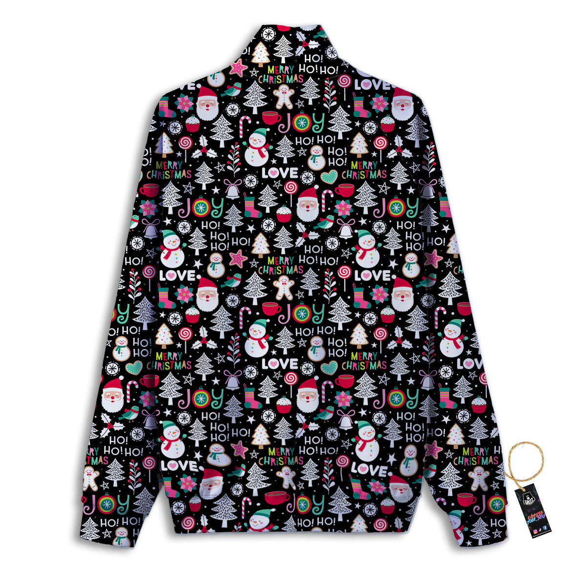 Party Elements Christmas Print Pattern Track Jacket-grizzshop