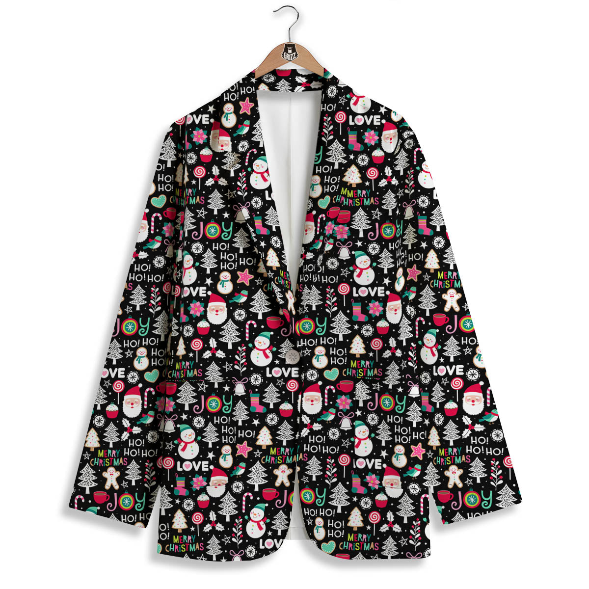Party Elements Christmas Print Pattern Women's Blazer-grizzshop