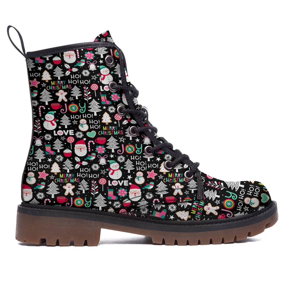 Party Elements Christmas Print Pattern Work Boots-grizzshop