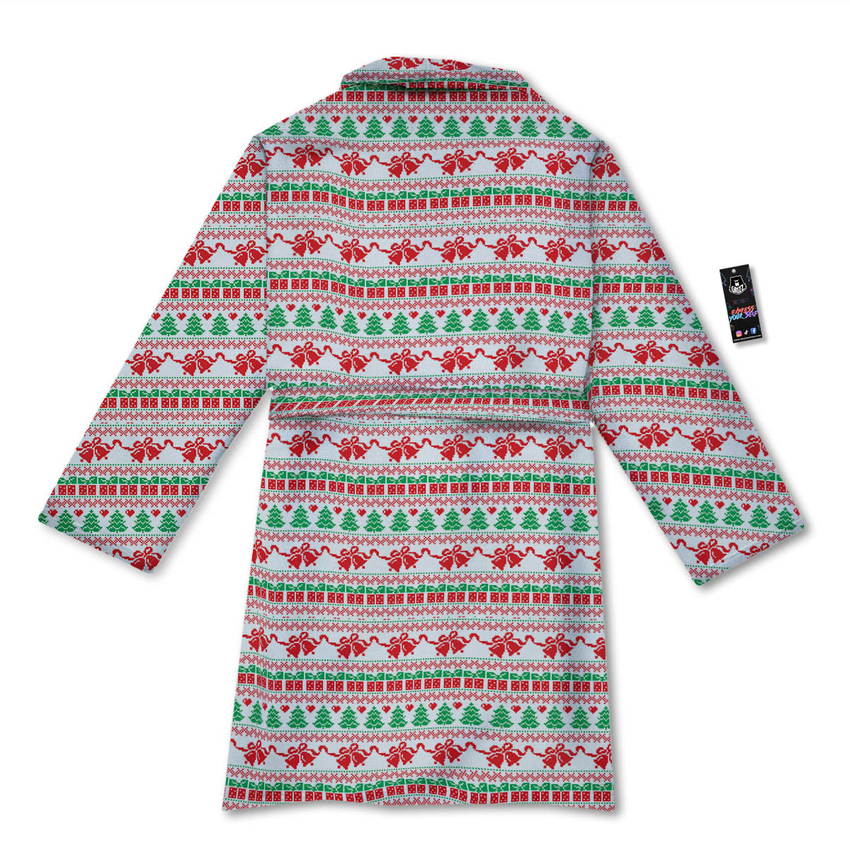 Party Knitted Christmas Print Pattern Bathrobe-grizzshop