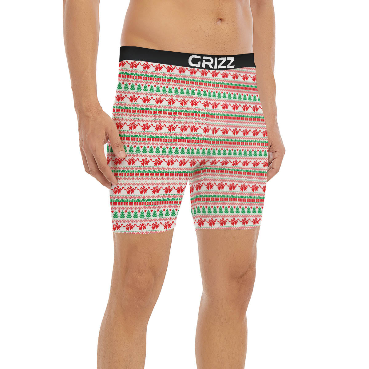 Party Knitted Christmas Print Pattern Boxer Briefs-grizzshop