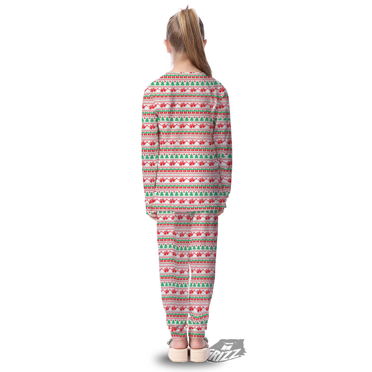 Party Knitted Christmas Print Pattern Kid's Pajamas-grizzshop